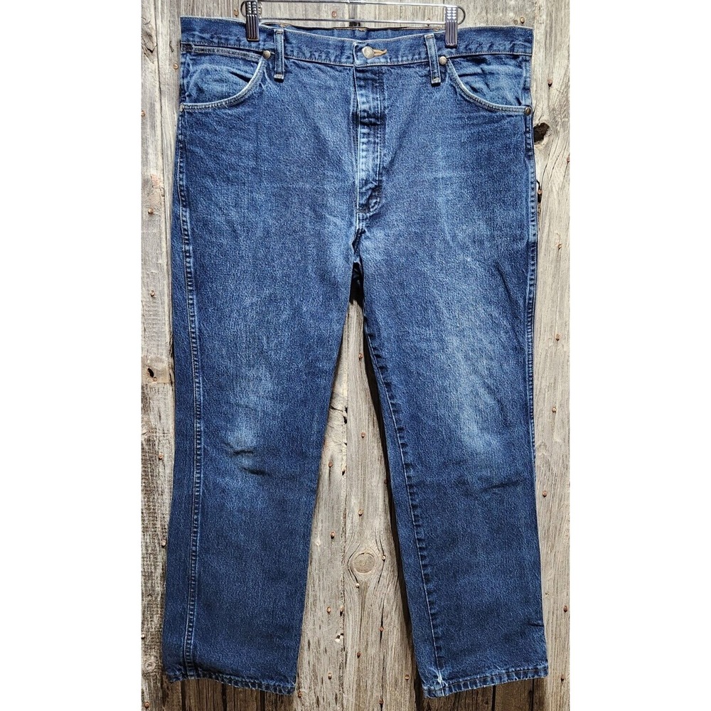 Wrangler 933SEDD Mens Regular Fit Straight Leg Jeans‎ Medium Wash Blue 38x30